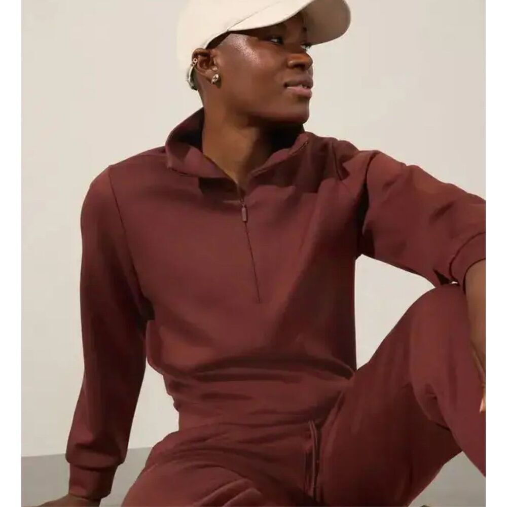 NWT ATHLETA SET Allure 1/4 Zip Sweatshirt And Endeavor Relaxed Pant Size Small